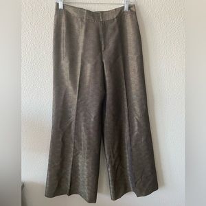 Banana Republic Metalic Plaid Wide Flare Pants